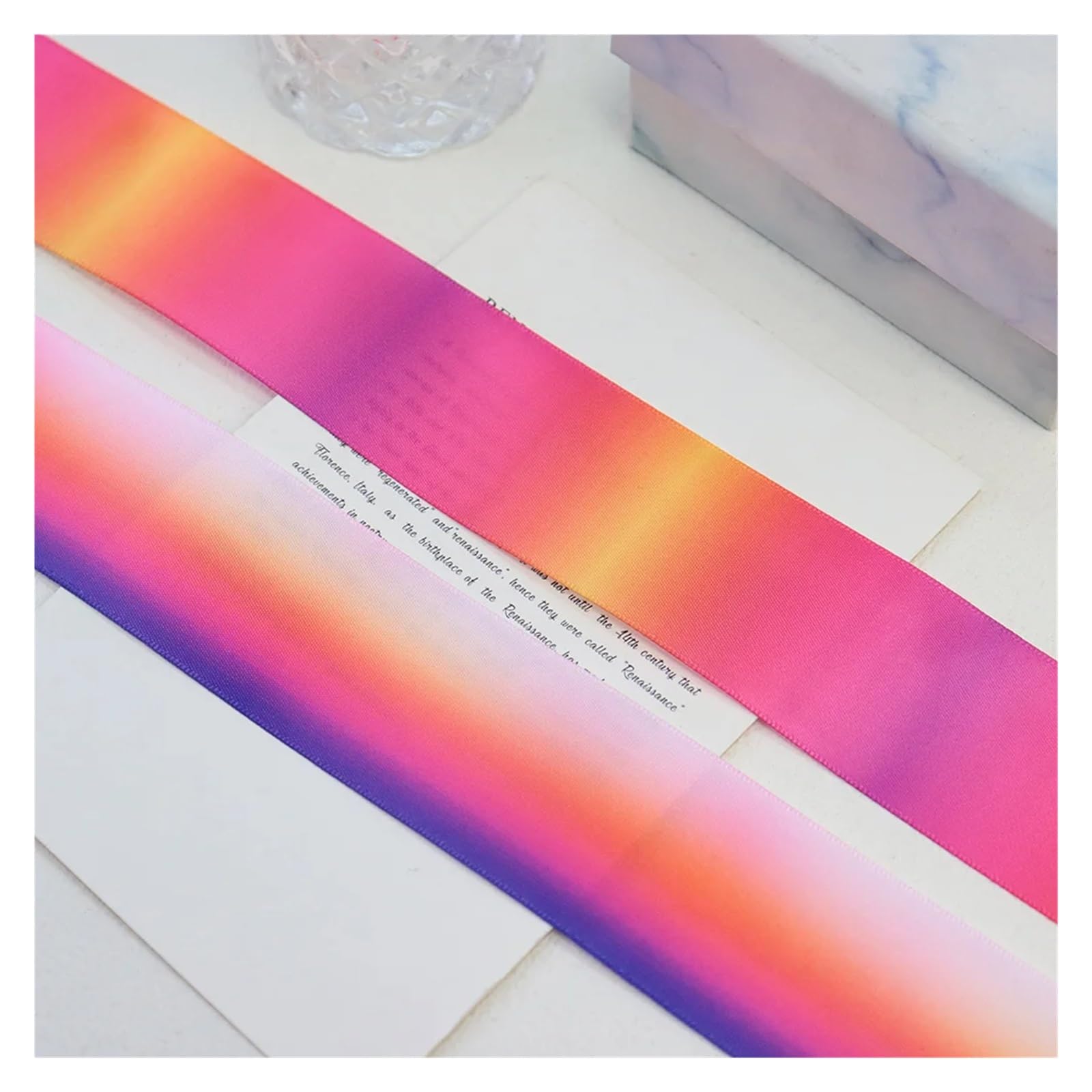 Cinta, cintas para envolver regalos, Cinta de raso 38 mm multicolor, varios tamaños(Color6,50Yards)