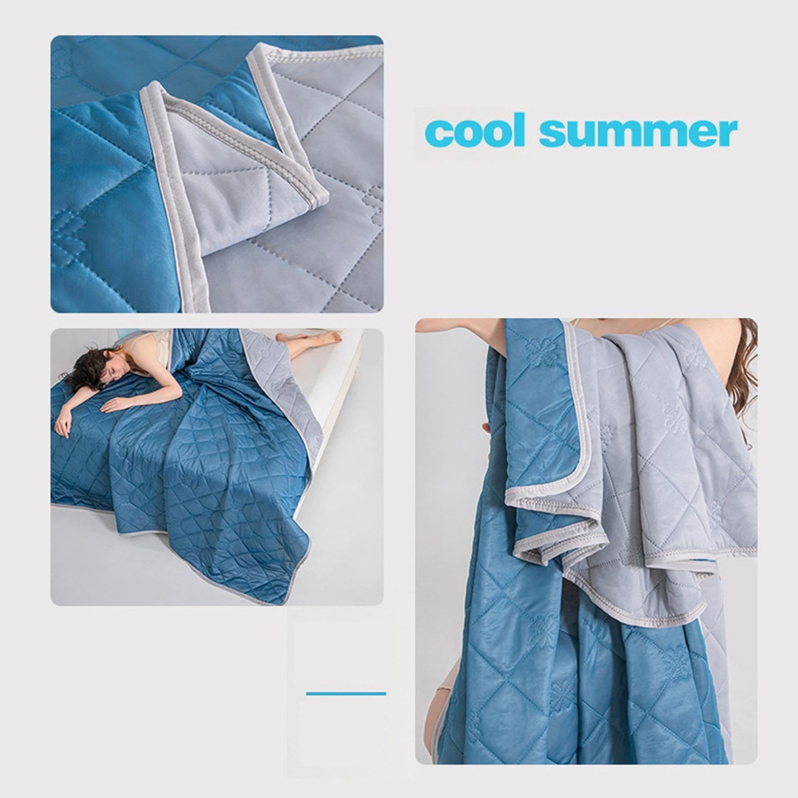 Kühlende Schmusetuch, atmungsaktiv, leicht, tragbar, doppelseitig | Kühlende Sommerdecke für Couch, Sofa, Innenbereich, Schlafzimmer, Outdoor, Camping