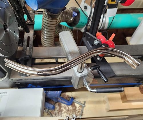 Miniatura 2 de Soporte de herramientas de torno curvo de 58 pulgadas de acero inoxidable para torno de madera, soporte de herramientas de torno de madera de forma