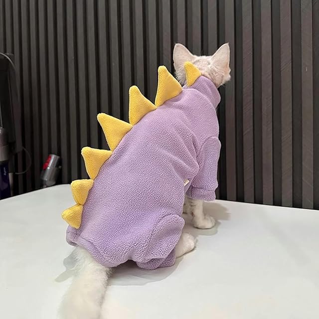 Foto 3 de 7 de UOSIA Mono de Gato Sphynx, Pijamas para Gatos Solo, Disfraz de Gato Dinosaurio de Cuatro Patas