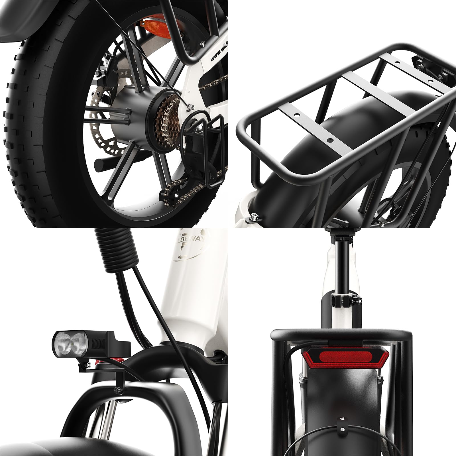 Torpedo Folding Electric Bicycle Features a 48V 15Ah Removable Battery, 20-inch x 4.0-inch Wide Tires, a 7-Speed Transmission, and Hydraulic Brakes