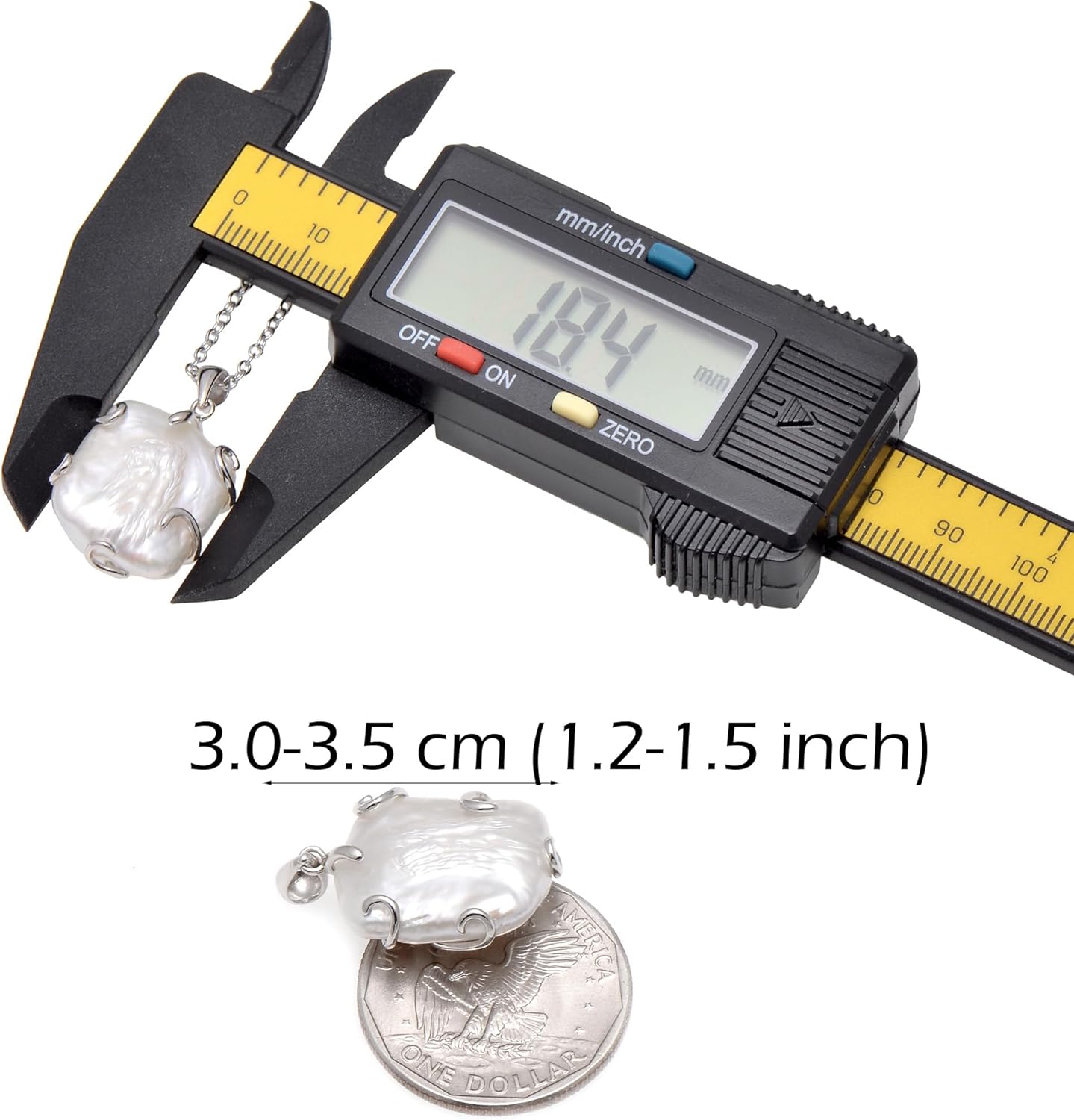 Sterling Silver Wrapped Freshwater Baroque Pearl Pendant Necklace for Women Mother Birthday - Image 5