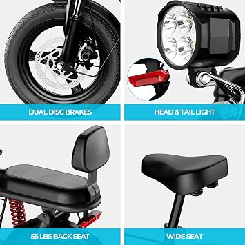 Adults Electric Scooter with Seat, 12.5/14/16 Tire, 20/25/40 Miles Range Foldable E-Scooter with Basket for Teen Audlt Commute
