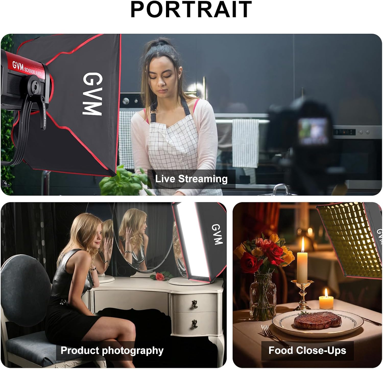 GVM Rectangular Softbox with Bowens Mount,15.75x23.6/40x60cm Grid Honeycomb Grid, Professional Portrait Photography Light Modifier for Product Shoots, Portraits