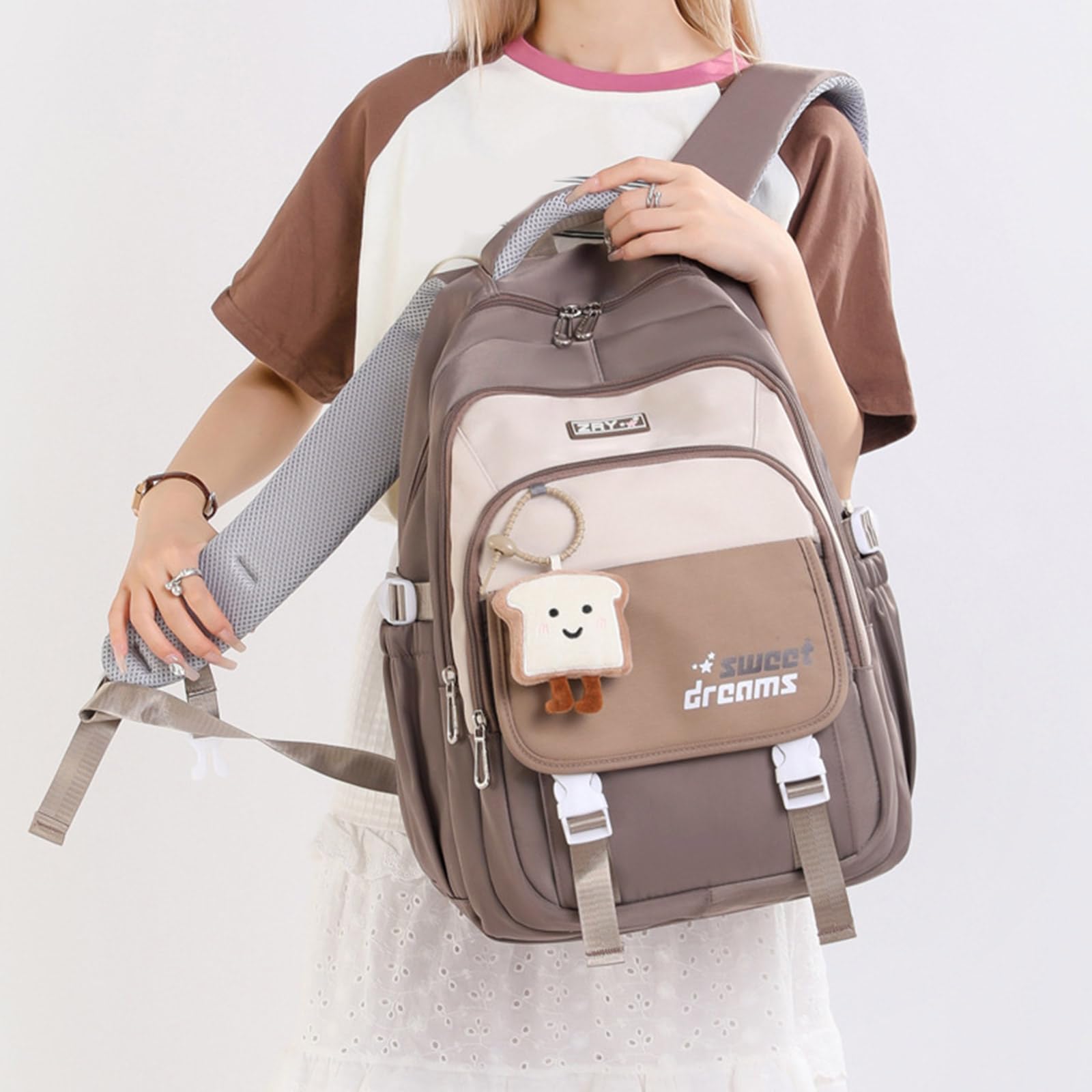 Zaino semplice e adorabile per borse da viaggio da donna e da uomo Zaino casual per libri scolastici, borsa da viaggio, borsa per regali
