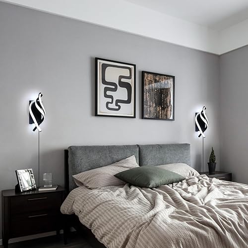 Vista 31 de DELIPOP Apliques de pared, moderno aplique de pared LED en espiral, 6500 K, luz blanca fría para interiores, lámpara de pared LED acrílica