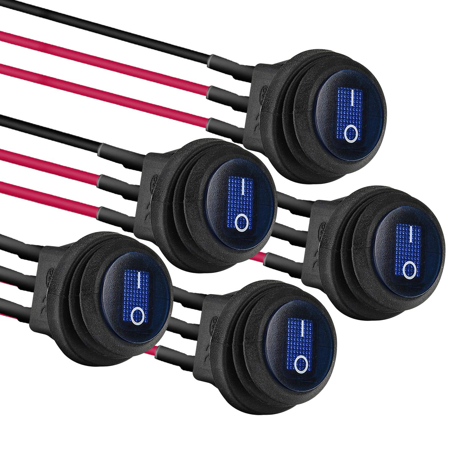 Honeywell Industrial Toggle Switches 12V Round Rocker Switch — LED ...