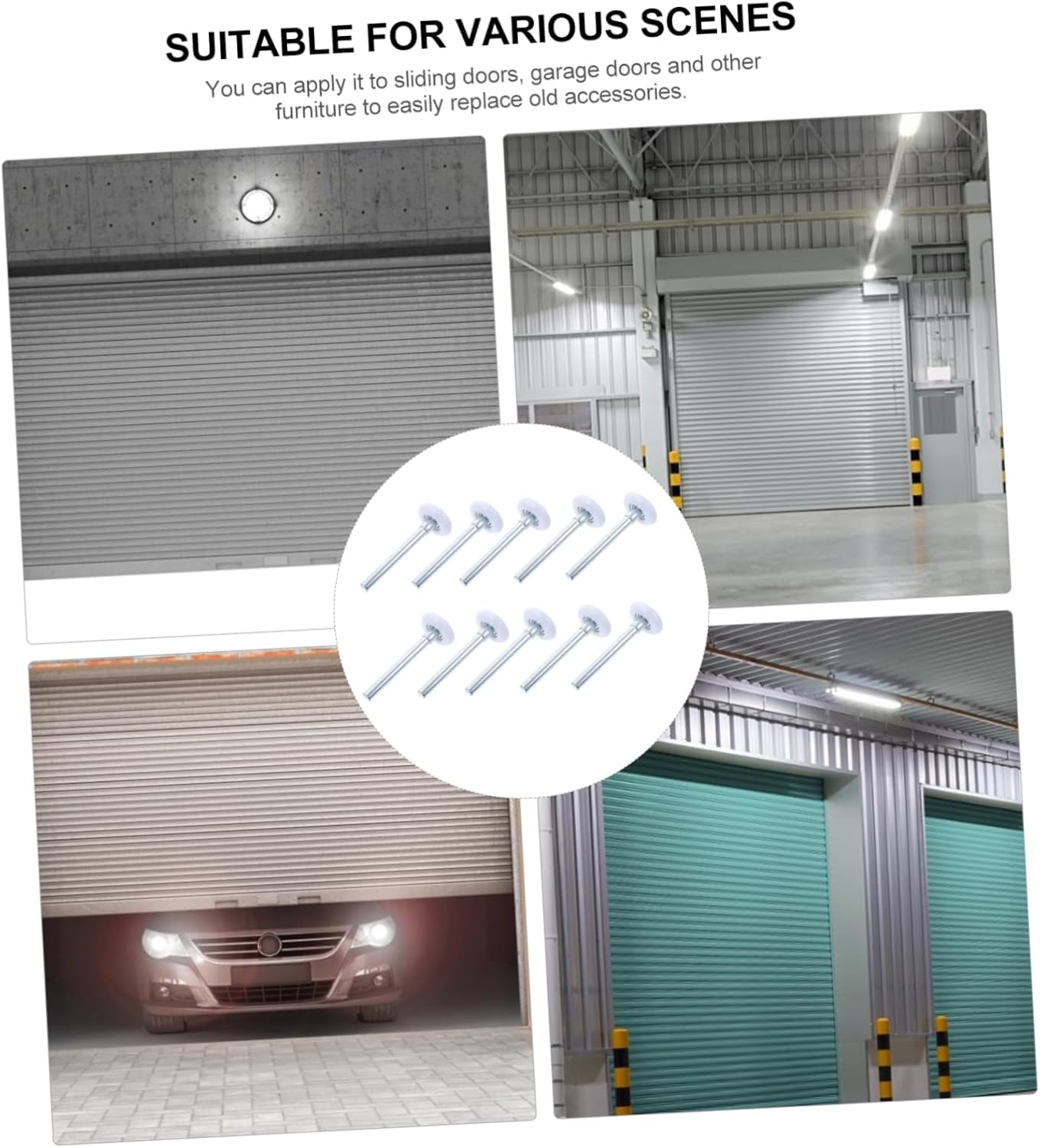 10pcs Garage Door Rollers Nylon Guide Wheels Easy Install for Sliding Doors