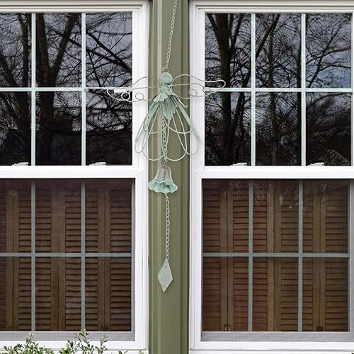 Miniatura 6 de Toyvian Weather-Resistant Cast Metal Cherub Wind Chime with Melodious Sound Retro Garden Hanging Decor for Patio and Outdoor Spaces Rustic Bell with