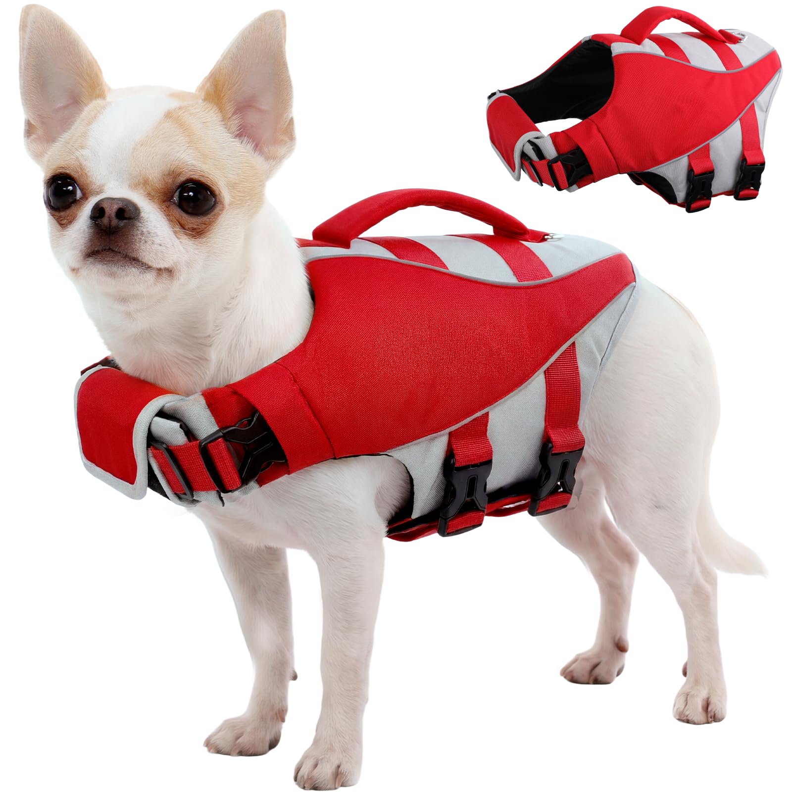 Kuoser Dog Life Jacket (Red, XS)