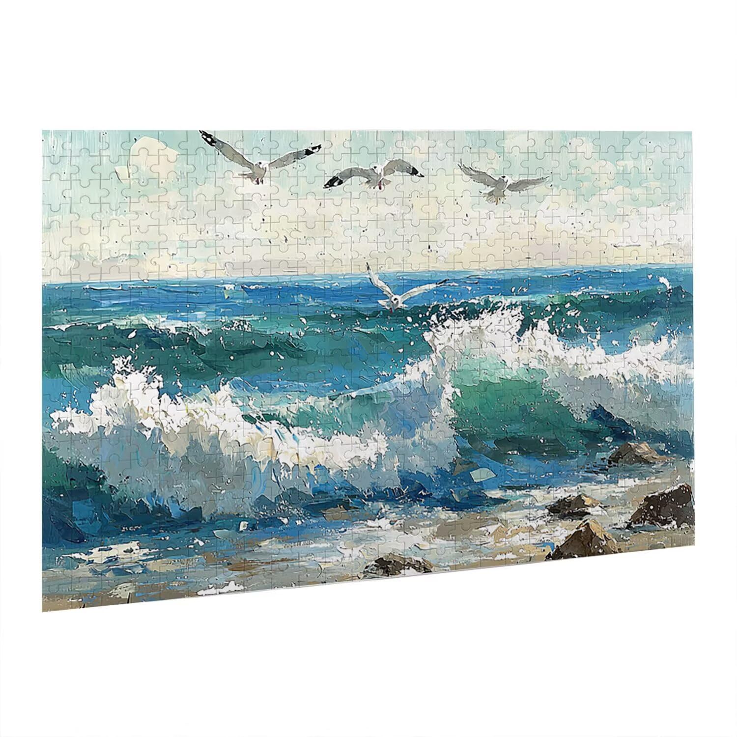 Jigsaw Puzzle, 2000 Pezzi Puzzle Classici, Ondate Puzzle Rilassamento Intelligence, Mpossibile Difficile Puzzle Impegnativo per Adulti Puzzle Gioco Familiare, Regalo per Amore Amico Gabbiano fr0-916