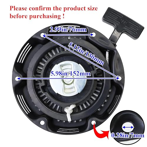 Miniatura 2 de WOTIAN Conjunto de arranque de retroceso de 79 cc compatible con Predator 79cc 98cc 100cc Coleman CT100U CC100X Mbx10 Mbx11 Ajuste para Champion