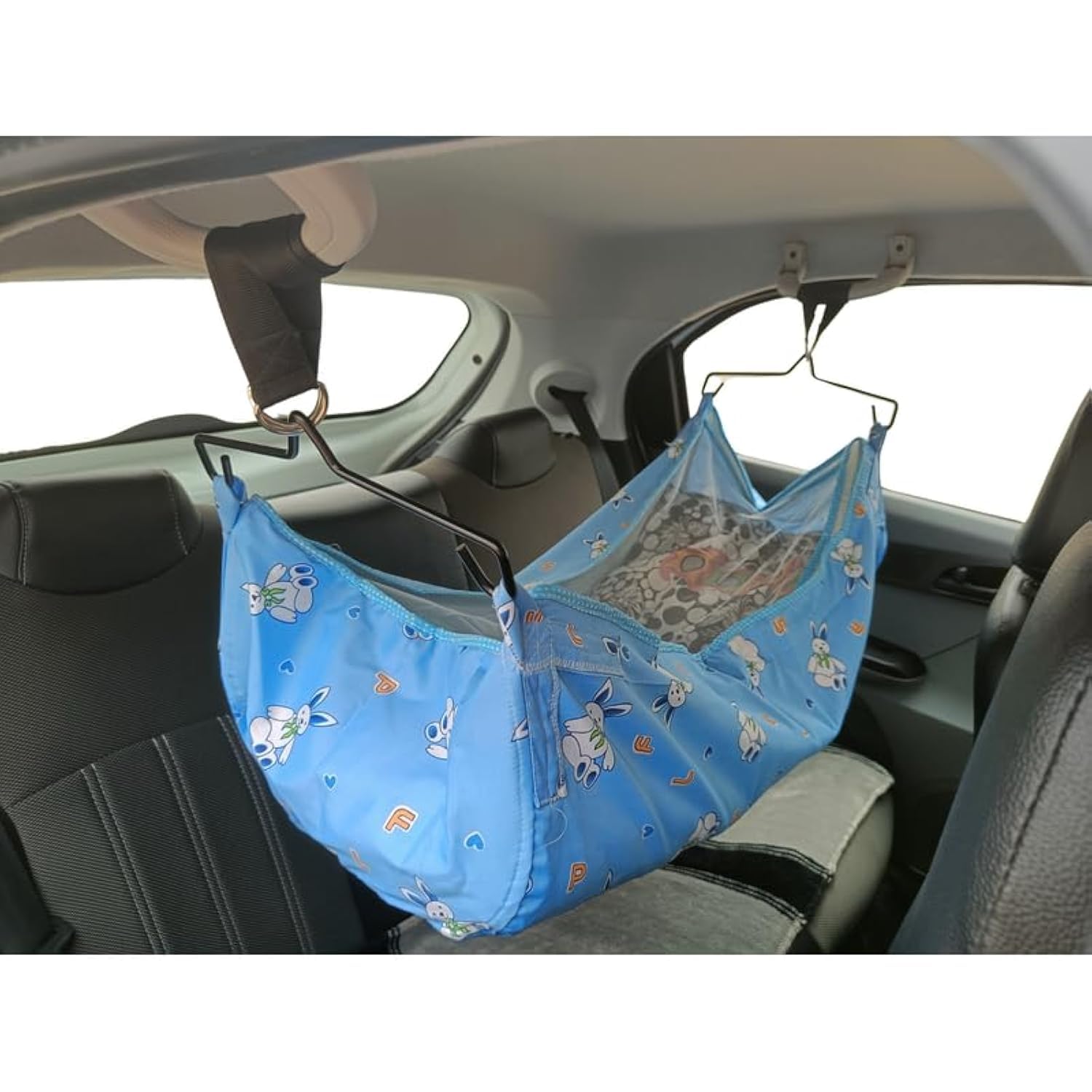 APAV Cotton Car Cradle I Carnap I Travel Strap with Hammock and Cloths I Multicolor (Travel Strap with Hammock Full kit)
