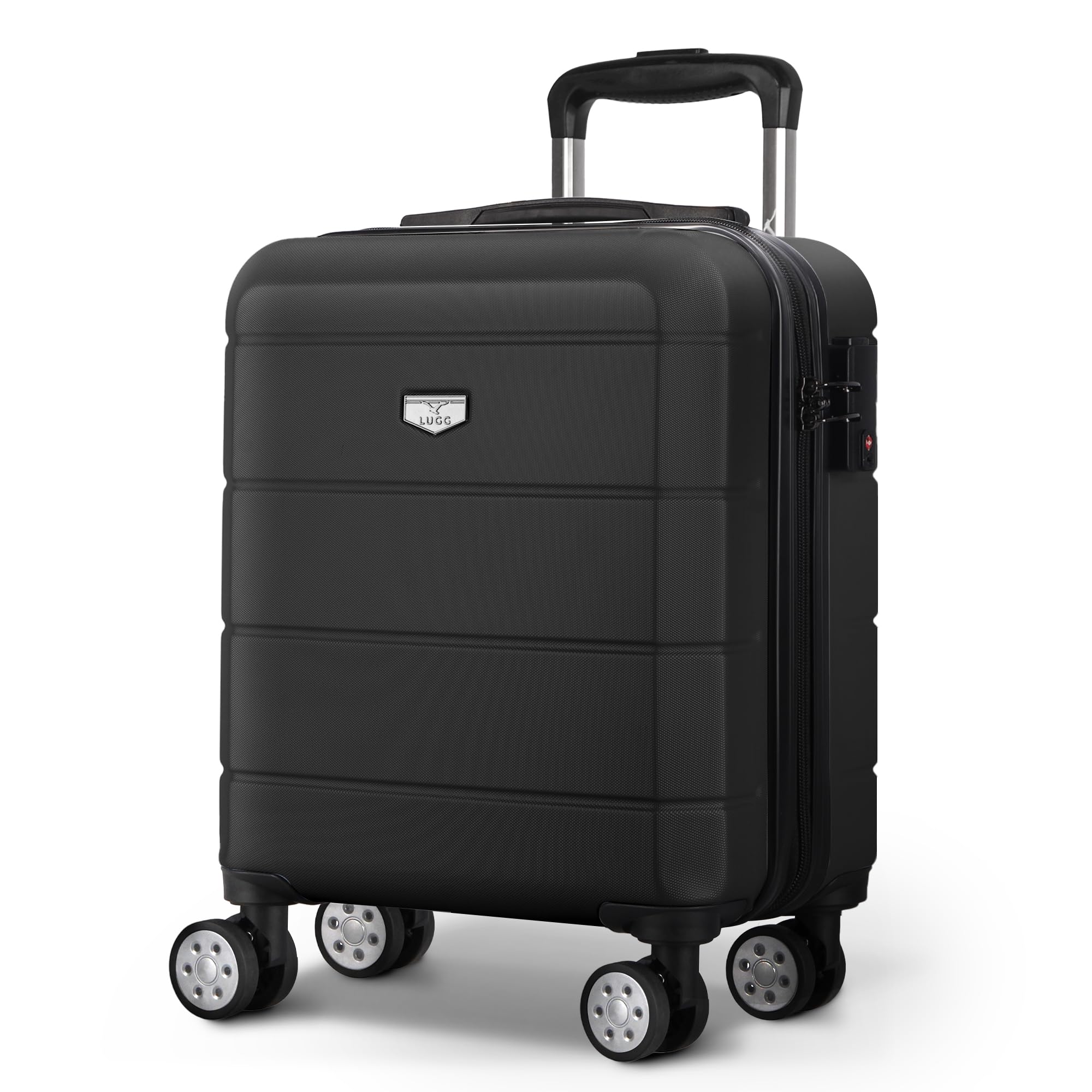 LUGG 15 Inch Jetset Lightweight Travel Cabin Bag Carry On Approved Suitcase ABS Shell Protection Water Resistant & Safe Locking System Easyjet Free Under seat Luggage (45x33x20cm)