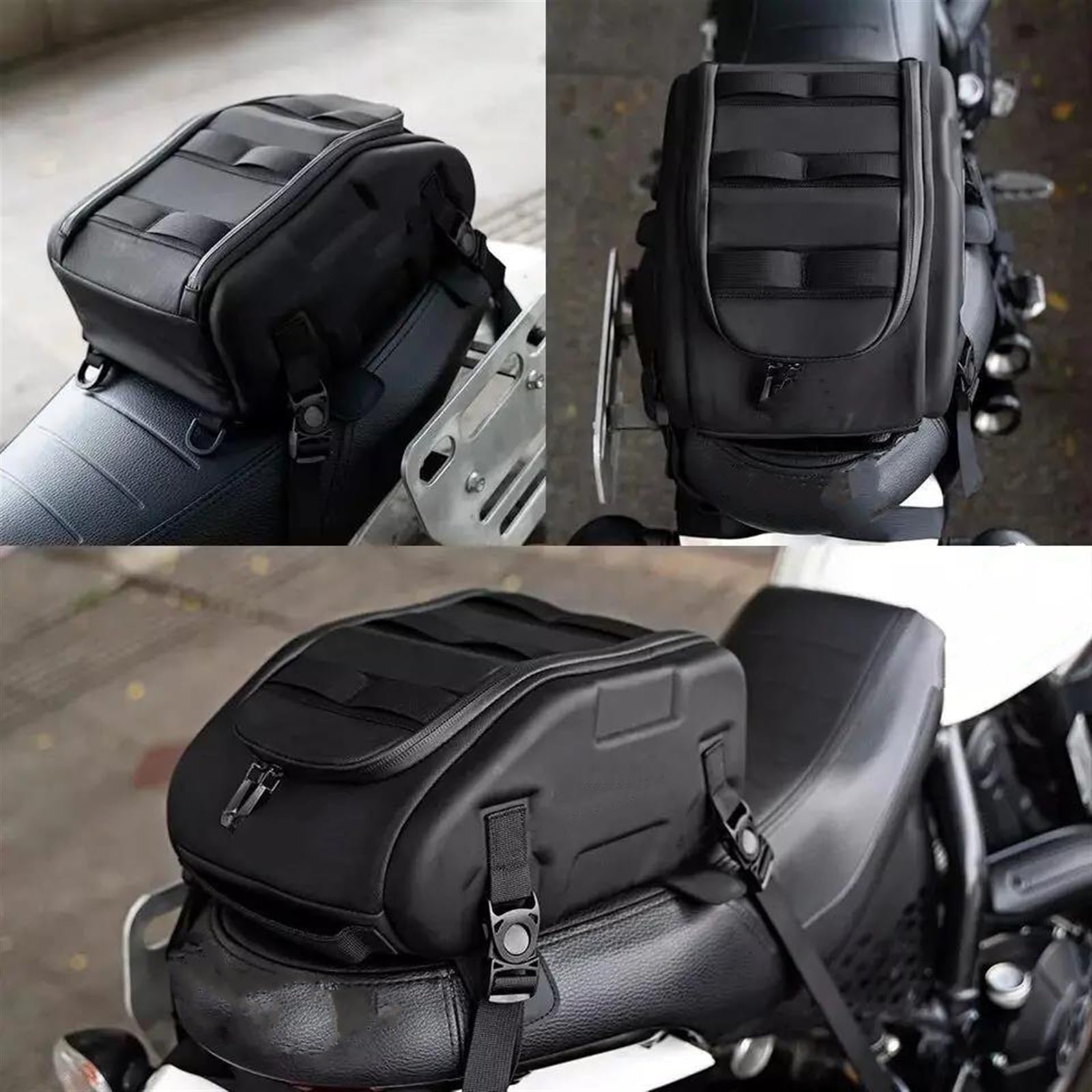 Bolsa Lateral para Casco De Moto Bolsa Trasera para Asiento De Motocicleta, Resistente Al Agua, De Gran Capacidad, Rígida, para Equipaje, Color Negro, para Depósito De Combustible