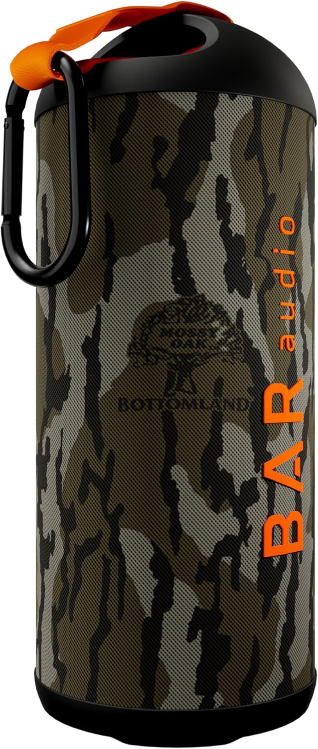 cellhelmet BAR Audio Water Resistant Bluetooth Speaker Mossy Oak Bottomland Camo | 16W with Type-C Charging Cable and Removable Strap with Carabiner