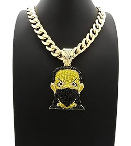 BLINGFACTORY ICED Boondock MASK Ninja Goon Pendant & 20