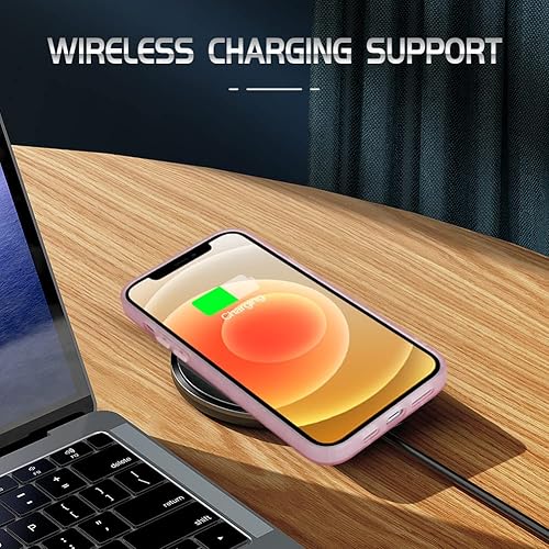 Miniatura 4 de AIGOMARA Funda compatible con iPhone 12, diseño de corazón rosa, para mujeres y niñas, protección de cámara completa, TPU suave, a prueba de golpes,