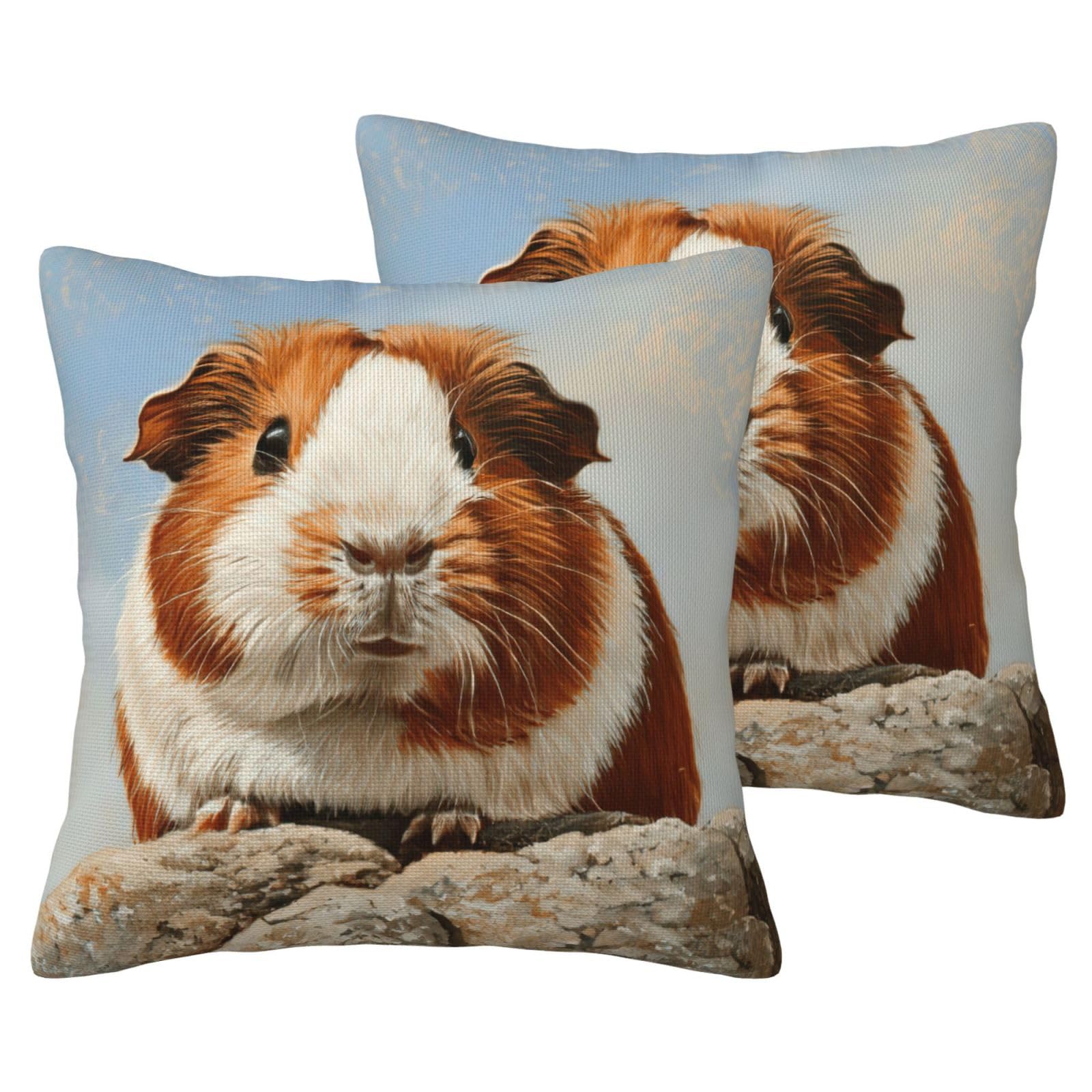 Housse de coussin cochon d'Inde décorative en tissu doux pour canapé de salon