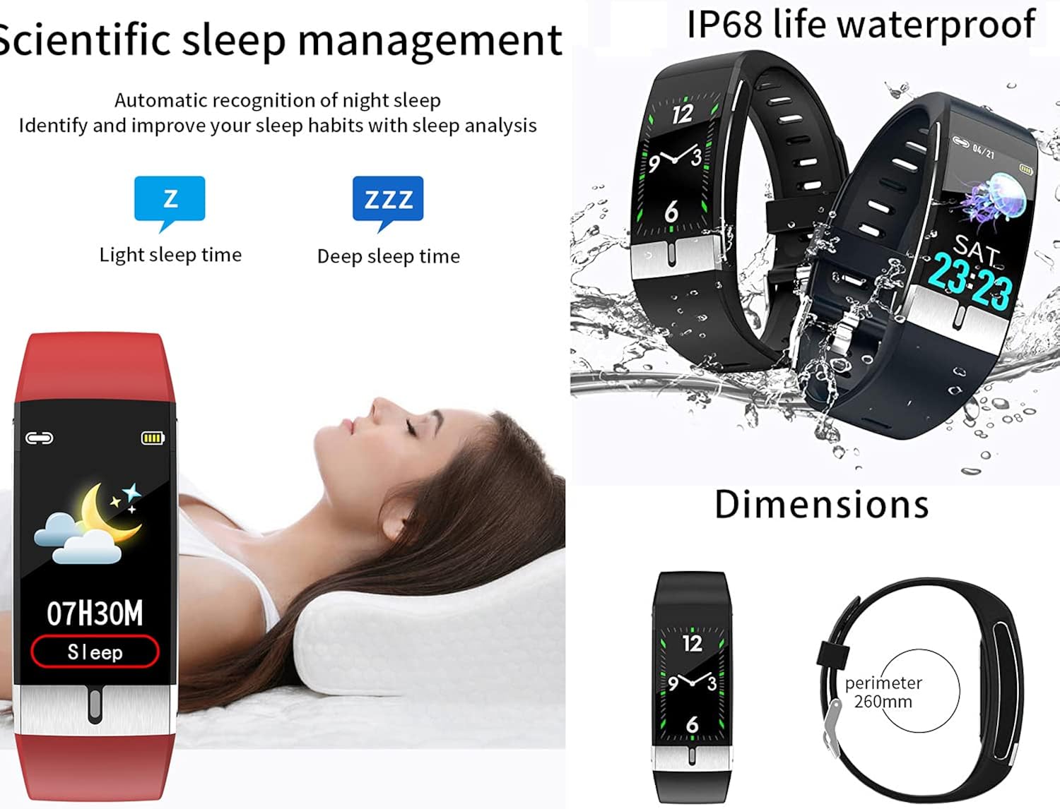 ECG e Orologio da Polso cardiofrequenzimetro PPG Orologio da Fitness per attività Fisica Fitness Tracker Step Counter Smart Braccialetto Schermo a Colori e IP67 Impermeabile Moda Uomo da Donna ECG e Orologio da Polso cardiofrequenzimetro PPG Orologio da Fitness per attività Fisica Fitness Tracker Step Counter Smart Braccialetto Schermo a Colori e IP67 Impermeabile Moda Uomo da Donna