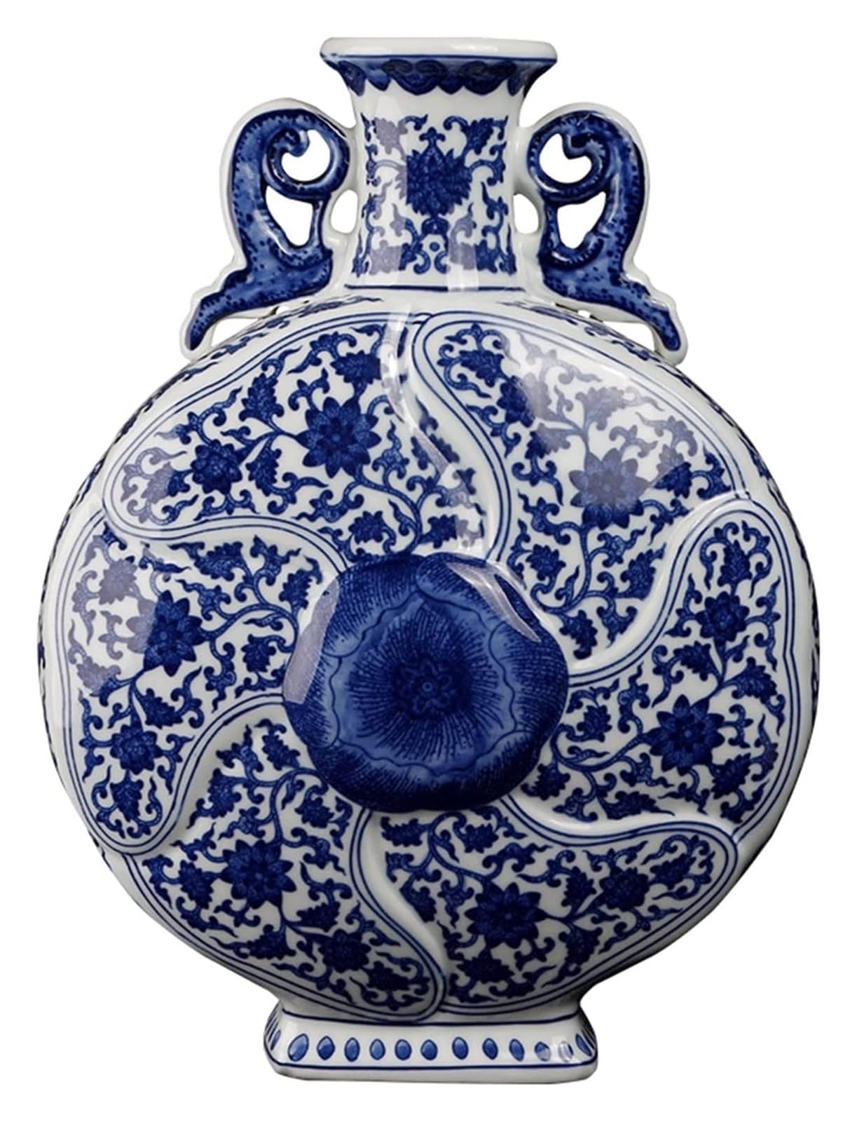 asdchZen Vase Decor Ceramic Vase New Chinese Hand-Painted Porcelain Vases 11.8 Inch Large Stoneware Decor Flower Vase Home Living Room Office Desktop Decoration Ornament Flower Vases