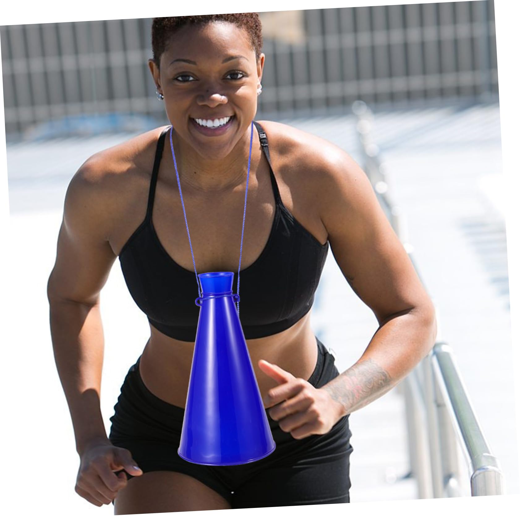Supvox Megafono blu per feste per eventi sportivi e celebrazioni Megafon per l'illuminazione e la creazione di umore leggero e maneggevole