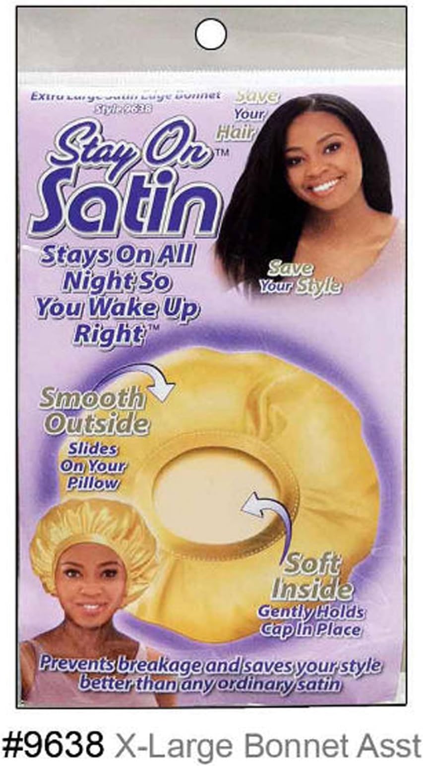 Stay On Satin Extra Large Satin Edge Bonnet (Stays On All Night) Style 9638 ASST