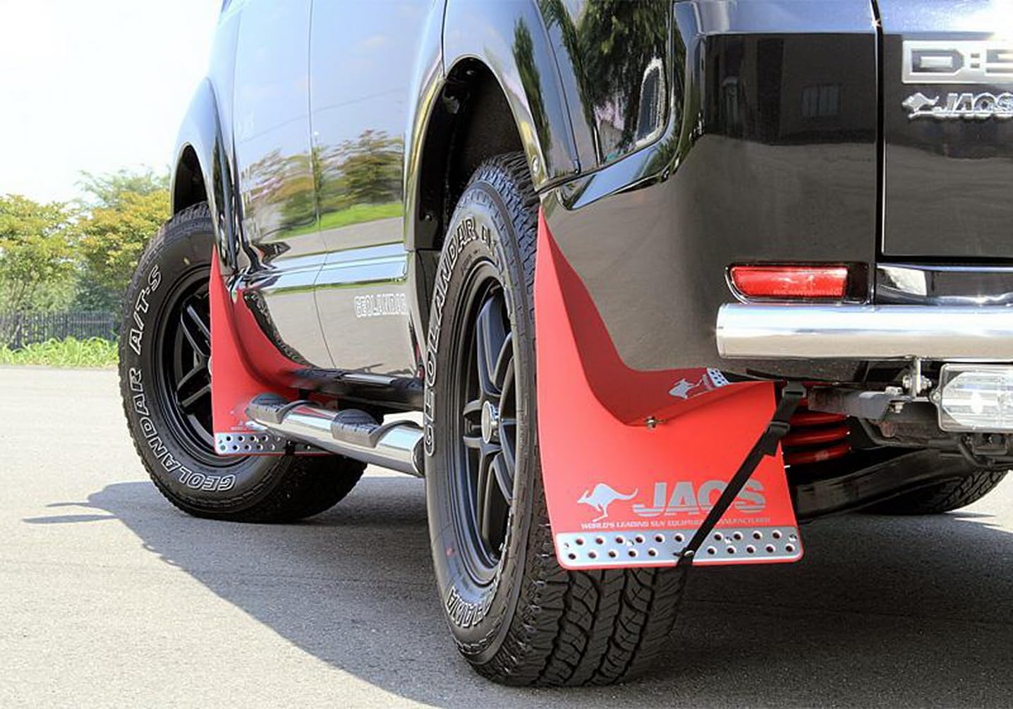 【ジャオス(JAOS)】最終セール！ジャオス(JAOS) JAOS マッドガードIII フロントセット レッド デリカ D:5 MUD GUARD3 RED FRONT