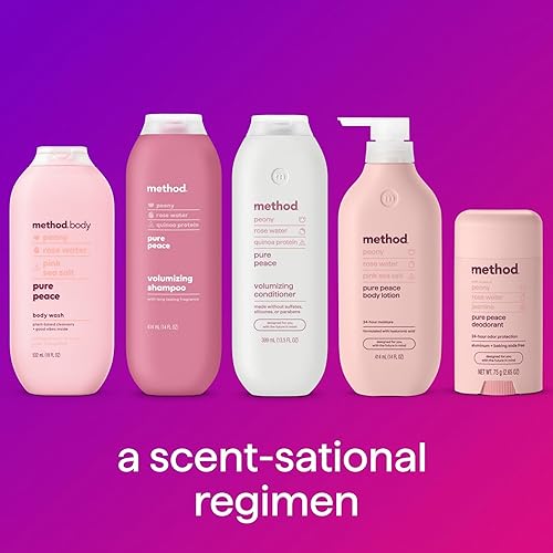 Miniatura 8 de Method Acondicionador voluminizador, notas aromáticas Pure Peace con rosa, peonía y sal marina rosa, sin parabenos ni sulfatos, 13.5 onzas (paquete