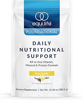 Daily Nutritional Support, All-in-One Multivitamin Meal Replacement, Pure Vanilla Flavor, 15G Plant Protein, Supports Overall Wellness Including Energy, Digestion, & Skin, 14 Servings