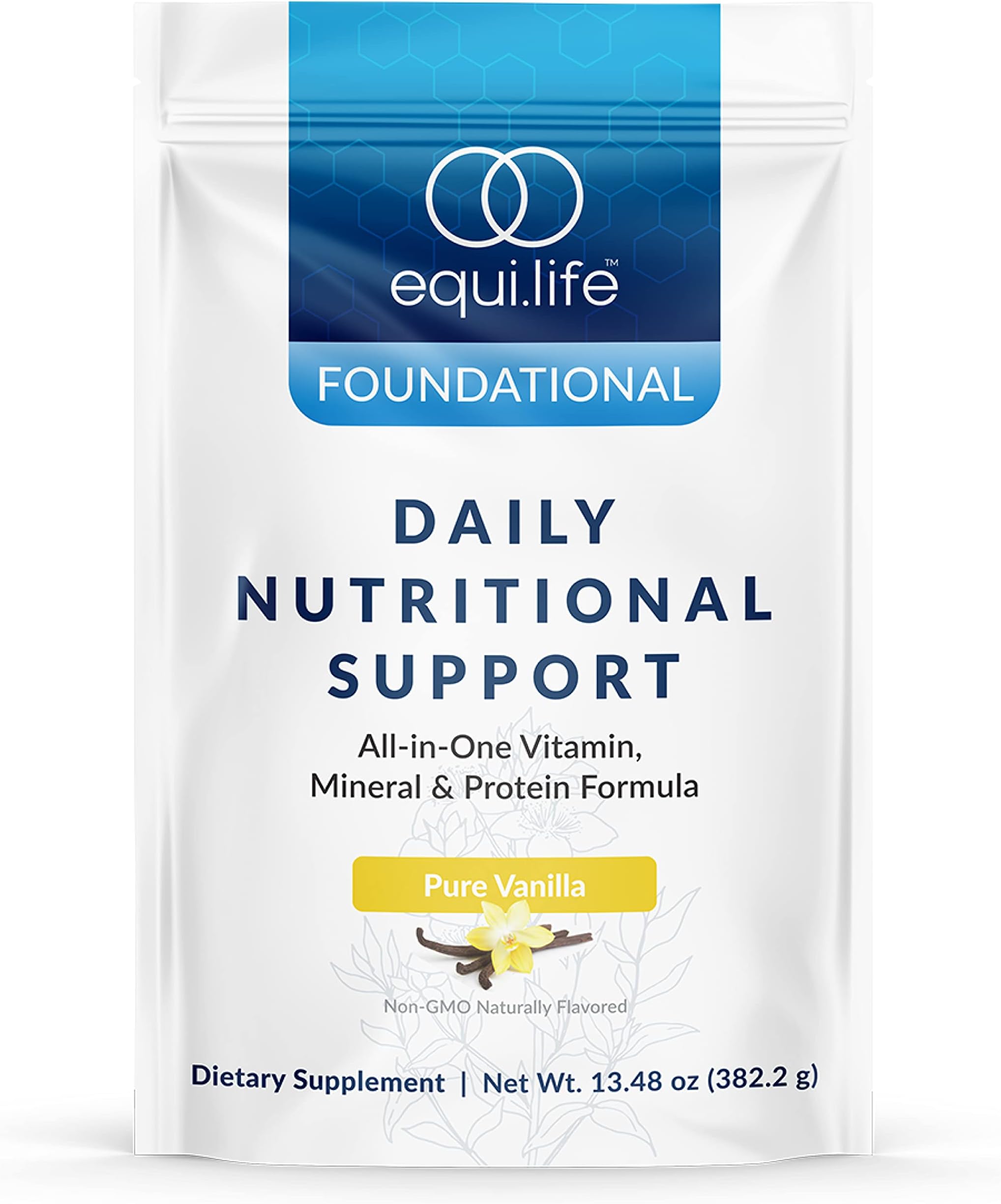 Daily Nutritional Support, All-in-One Multivitamin Meal Replacement, Pure Vanilla Flavor, 15G Plant Protein, Supports Overall Wellness Including Energy, Digestion, & Skin, 14 Servings
