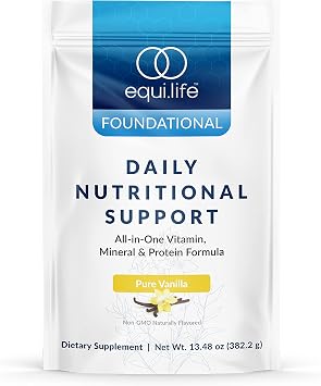 Equilife Daily Nutritional Support, All-in-One Multivitamin Powder, 15G Plant Protein, Supports Wellness Including Energy, Digestion, Detoxification, Pure Vanilla Flavor, 14 Serving Bag