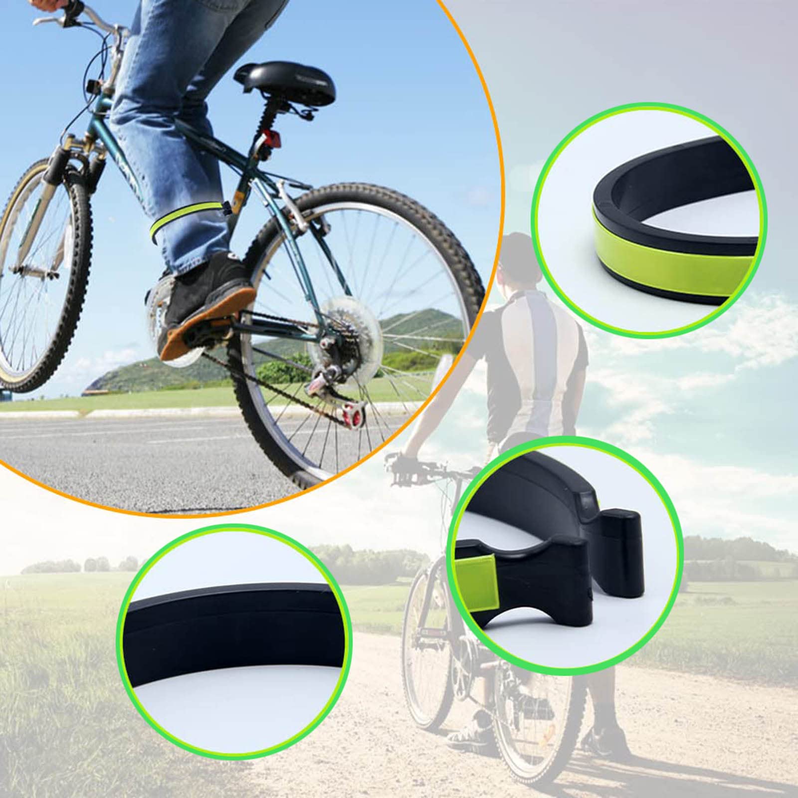 Bandes Réfléchissantes Pour Vélo, Course à Pied, Pêche, 1 Pièce