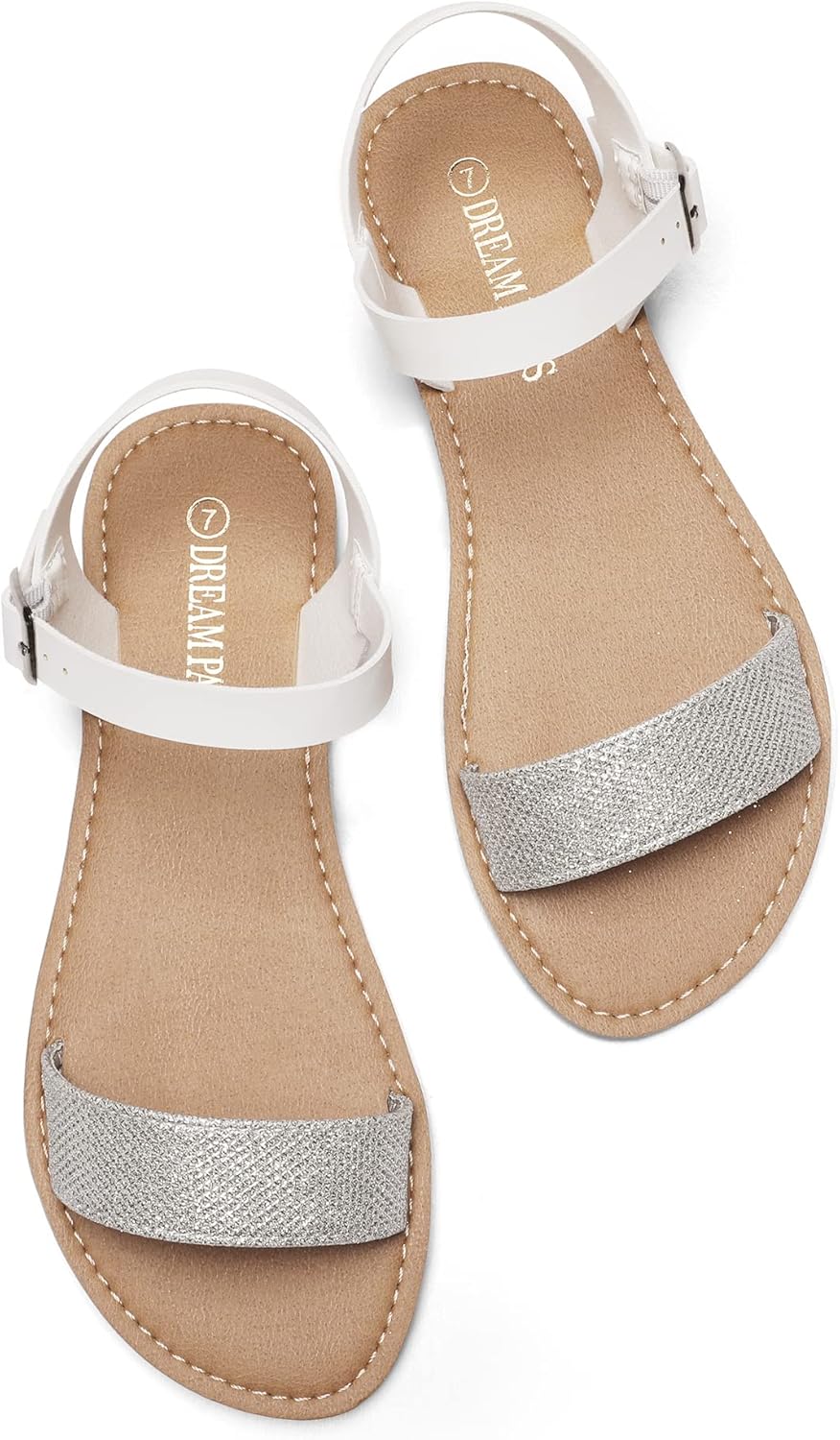 DREAM PAIRS Women's Ankle Strap Flat Sandals Open Toes One Band Buckle Summer Dressy Sandals - Image 4