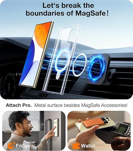 Miniatura 4 de TORRAS Ahorra un 20 % en comprar Together - Funda magnética gris y transparente para Samsung Galaxy S24 Ultra compatible con carga MagSafe y