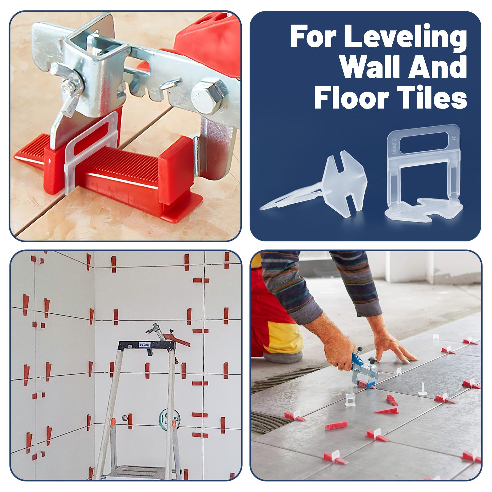 Cuñas Niveladoras Suelo 2mm 500 Piezas, Sistemas Nivelación Porcelanico 2mm Tile Leveling Clips Niveladores de Azulejos Niveladores de Azulejos Clip Nivelacion, Para Baldosas de 3-15 mm de Grosor