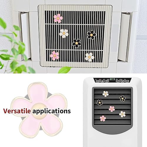Miniatura 40 de Daisy Clips de ventilación de aire, 4 piezas de lindas flores clip de salida de aire acondicionado de automóvil, clip para ambientador de automóvil