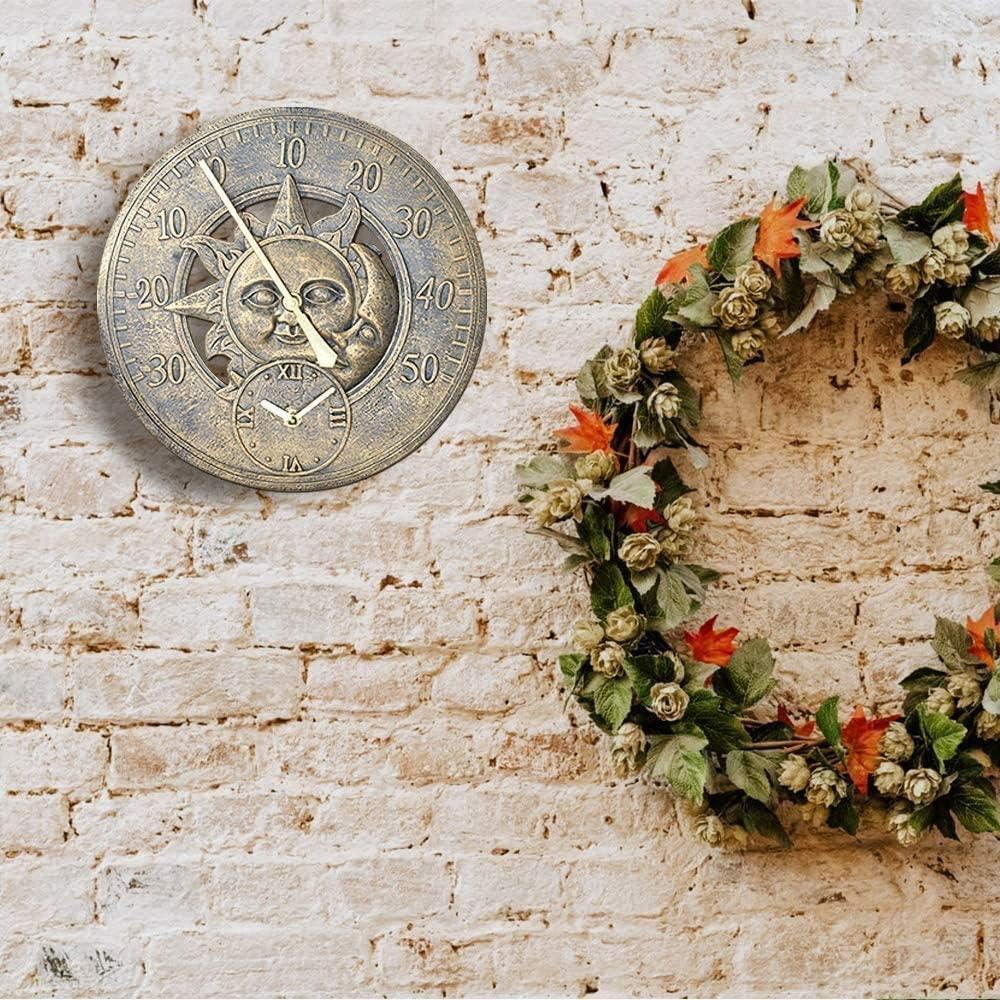 Outdoor Clocks Outdoor Double Sided Wall Clock Non-Ticking Battery Operated Clock Wall Decorative Wonderful Housewarming Gift Ideal for Indoor or Outdoor