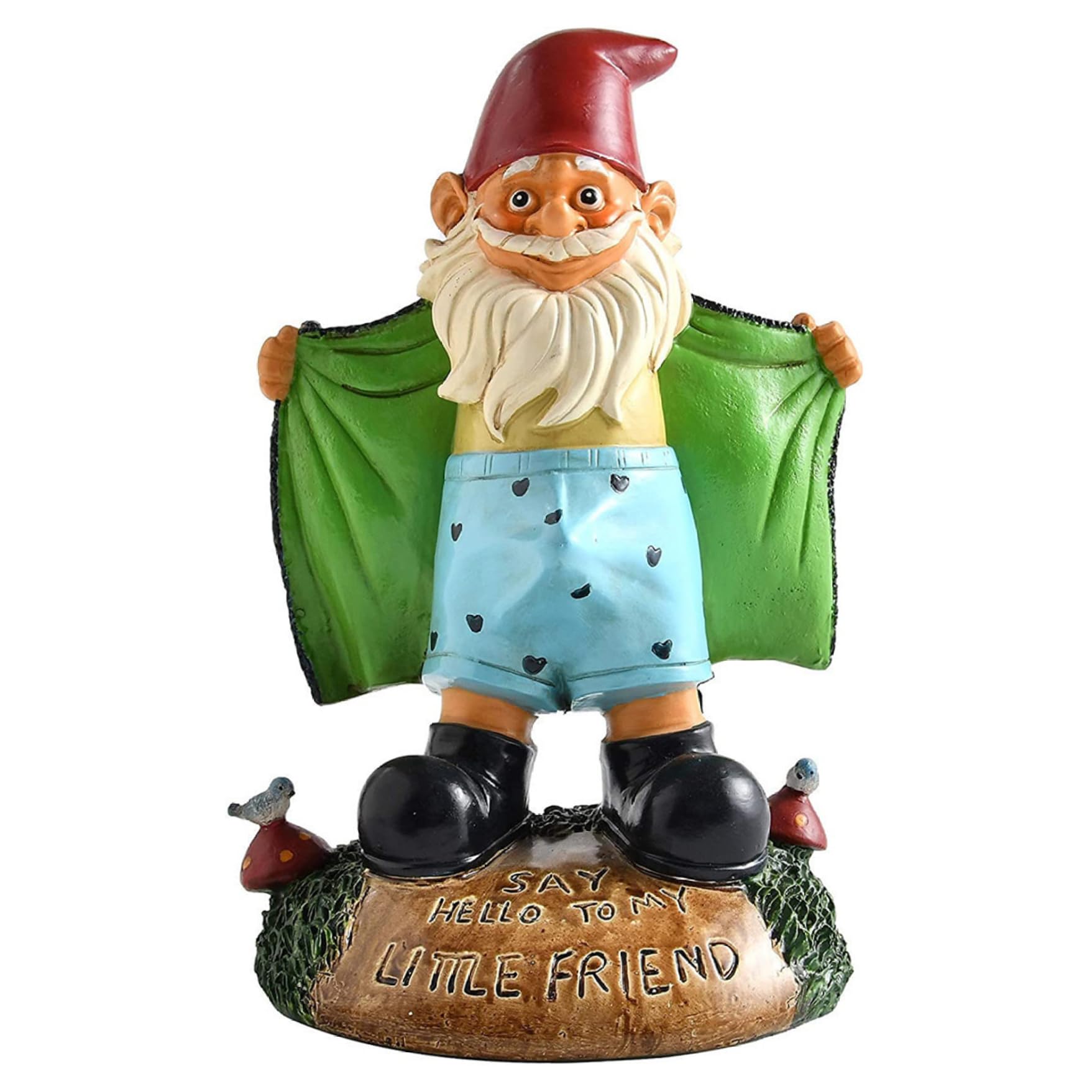 Wedhapy Green Say Hello To My Little Friend Sexy Gnome Statues, 5.9 Inch Resin Funny Garden Gnomes, Full Color Say Hello To My Little Friend, Reusable Naughty Gnomes, For Gnome Lovers Lawn Yard Porch,