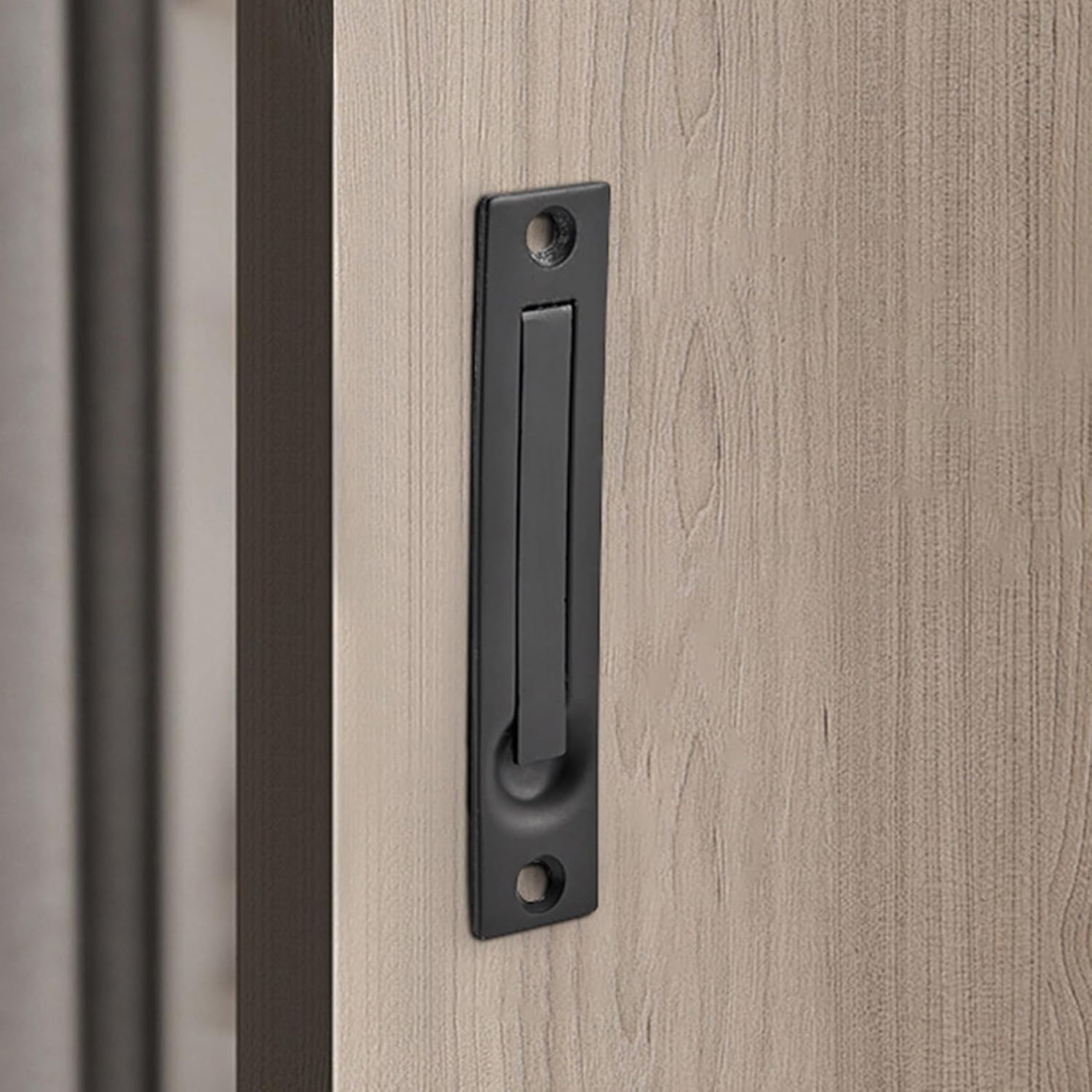 Brushed Silver Pocket Door Hardware Durability Zincs Alloys Flush Edges Handles Easyly Installation Matte Black Pocket Door Hardware
