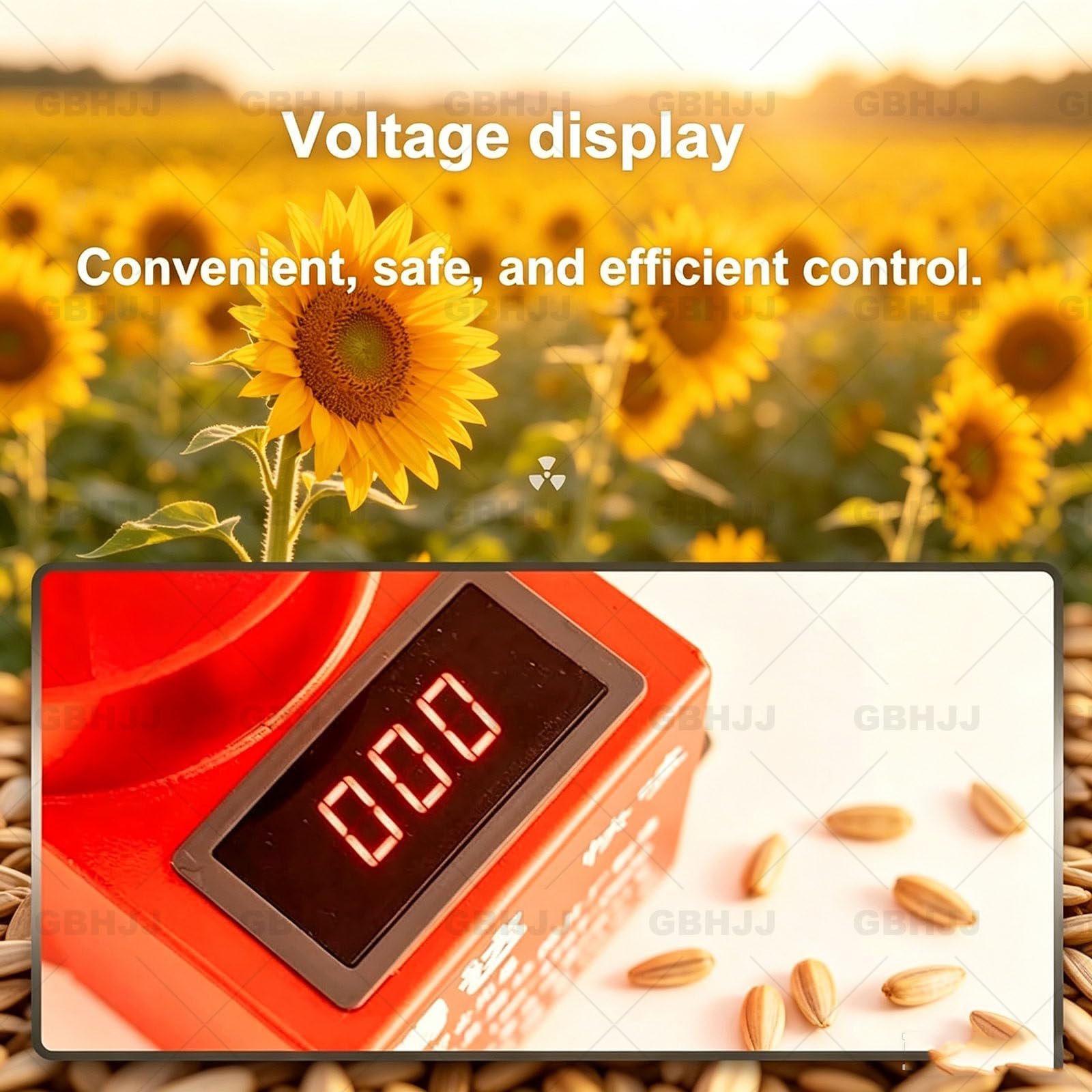 Cracker Automatico per Semi di Girasole, Dispositivo di Rimozione Automatica dello Scafo Gold | Potenza Regolabile per Famiglia, Supermercato, Fattoria, Festa