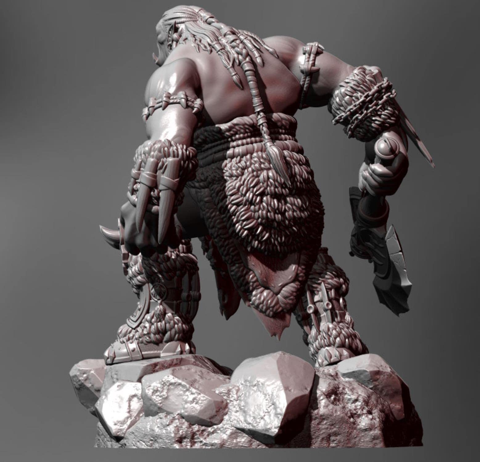 ZHANGJING 1/24 75mm 1/32 56mm Kits de Modelos de Resina Orc Warcraft Figura de Guerrero sin Montar RA-106 sin Pintar