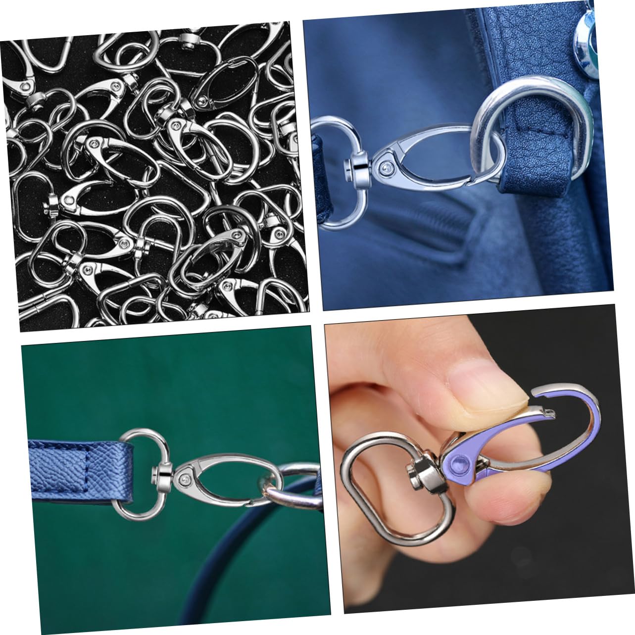 Gadpiparty 3 Pezzi Gancio Moschettone per Accessori Fai da Te Chiusura Lobster per Chiavi e Borse Rotazione Completa Resistente e Pratico per Progetti Diy
