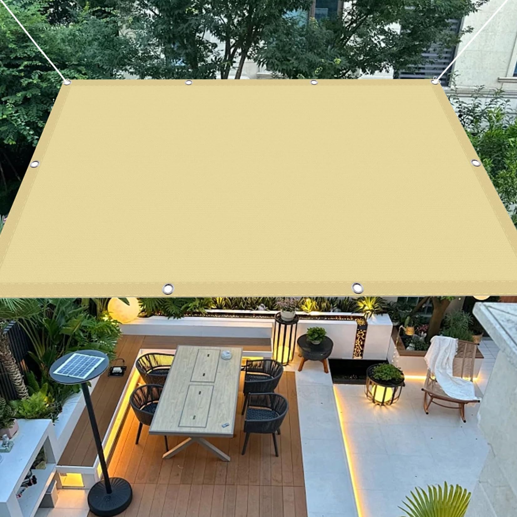 Tissu d'ombrage pour terrasse rectangulaire contre la chaleur et le soleil direct