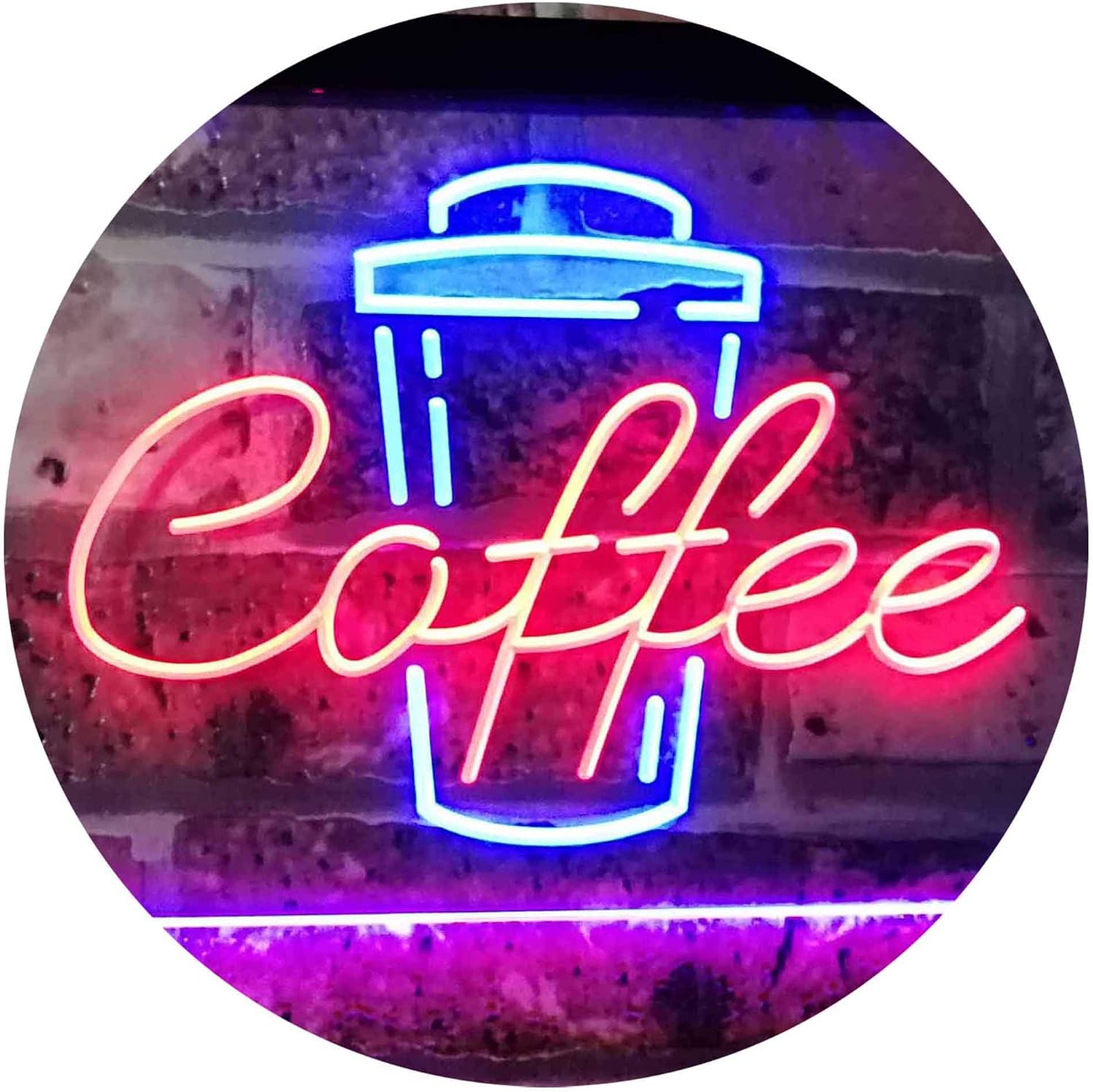 ADVPRO Coffee Cup Home Décor Shop Display Dual Color LED Neon Sign Red & Blue 24" x 16" st6s64-i2361-rb