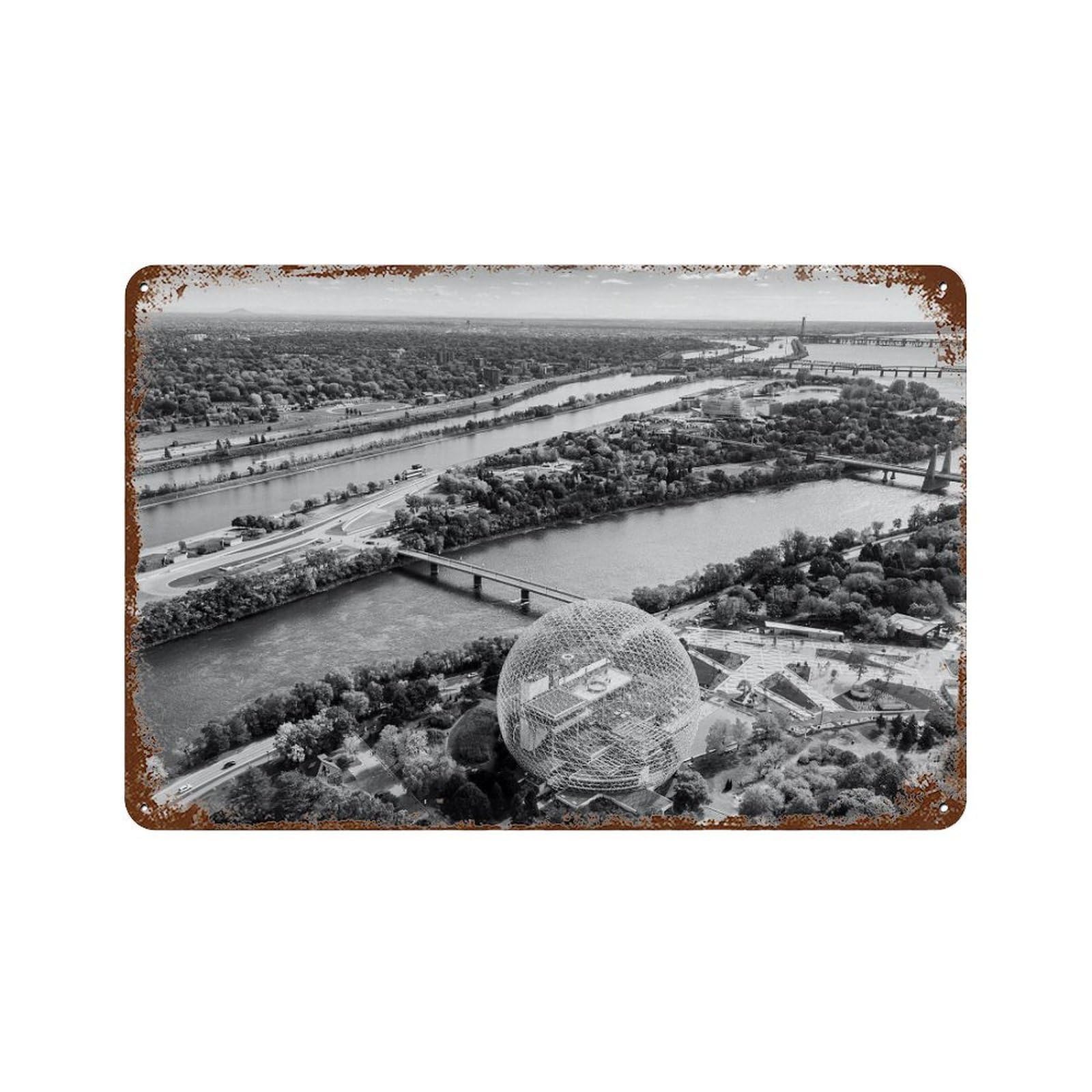xiaoxiaoshen Black And White Montreal Canada (2) Wall Decor Art Metal Tin Poster Modern Home Decor Art Home Bar Shop Decorations Vintage Sign 20x30cm