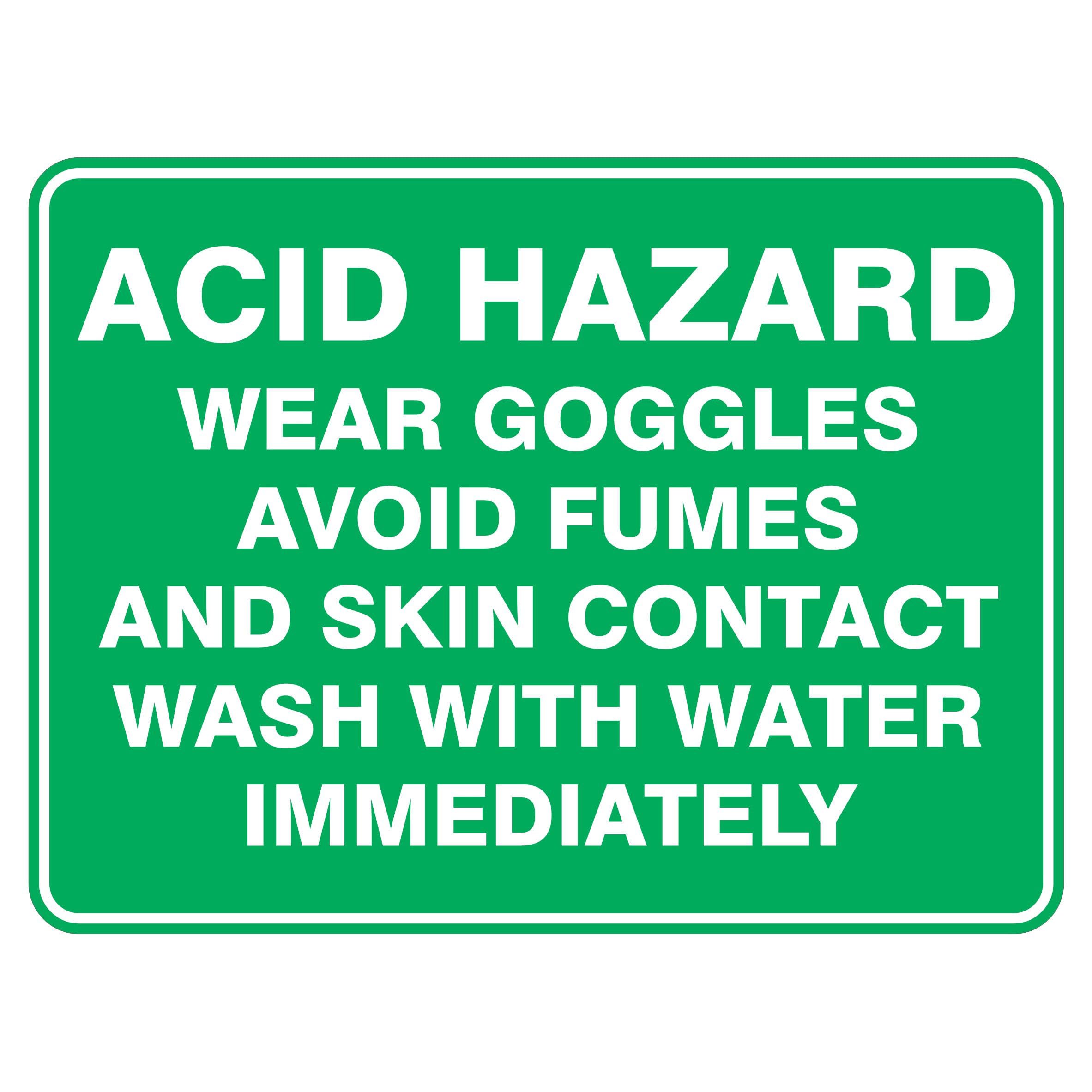 Acid Hazard Emergency Signs Metal Tin Sign 8 x 12 inch for Industrial & Commercial