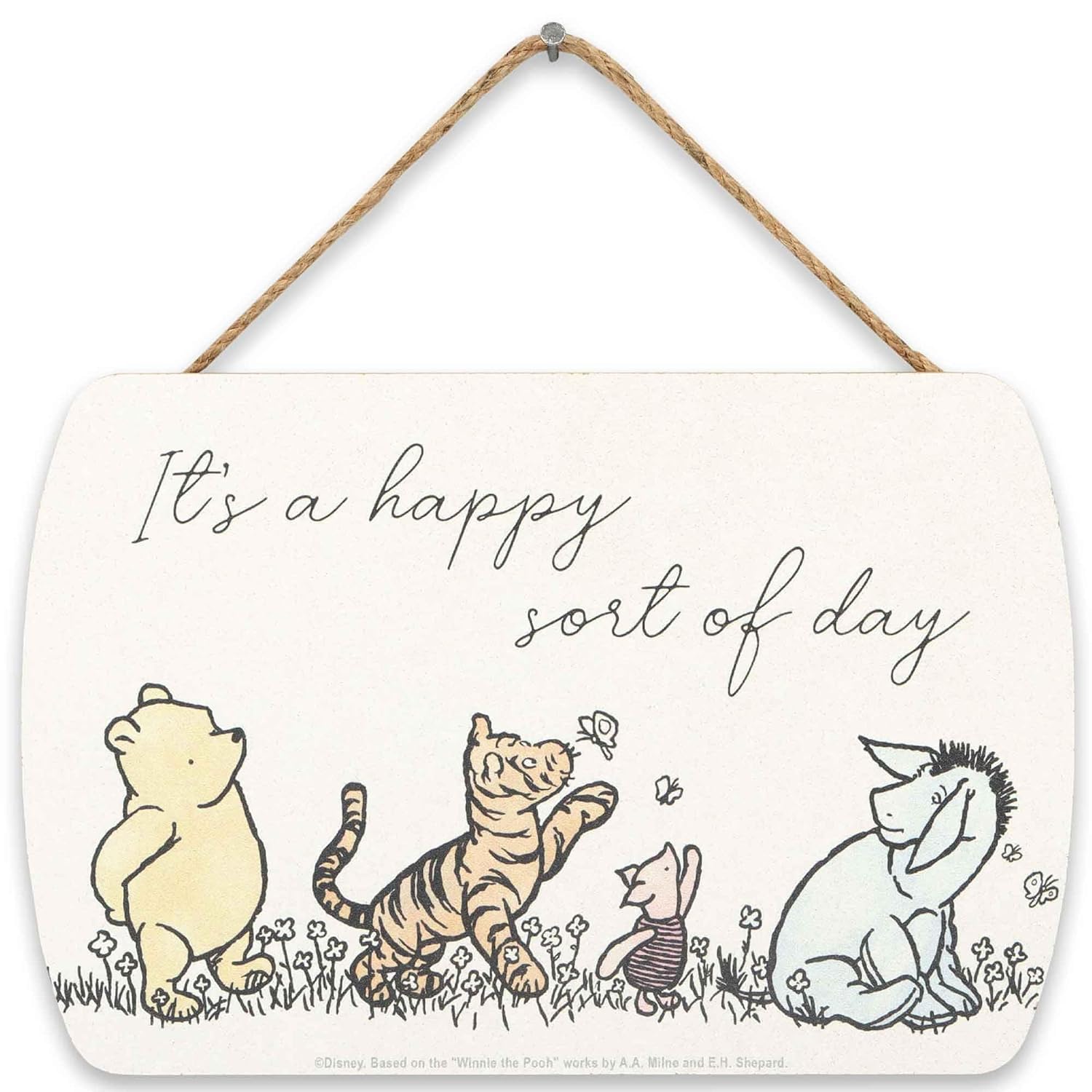 Mandala Soul Disney Winnie the Pooh and Friends Happy Sort of Day Hanging Wood Wall Decor - Vintage Winnie the Pooh Sign for Bedroom or Nursery-image-32
