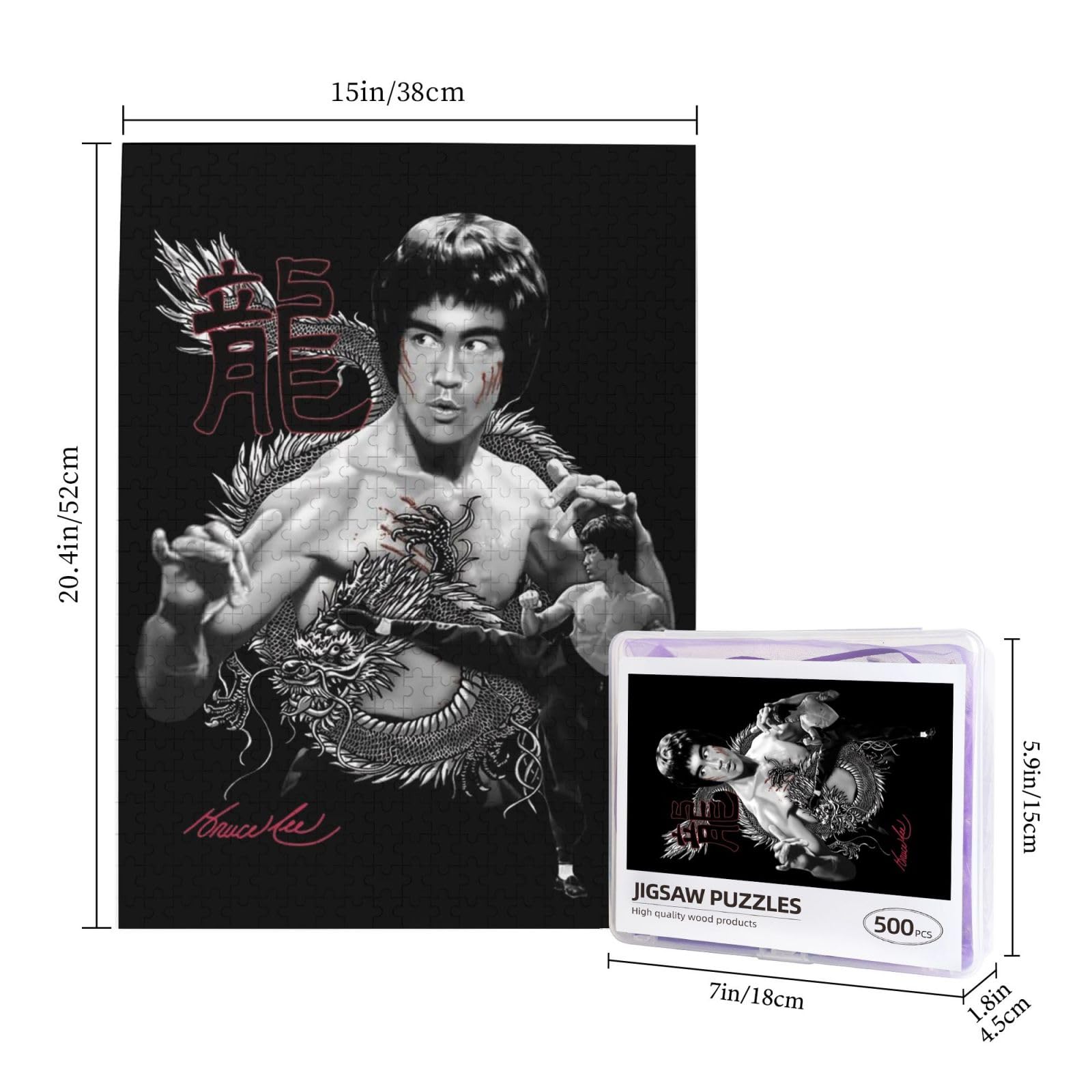 Amazon.co.jp: 500ピース ジグソーパズル Bruce Lee ブルース・リー 龍