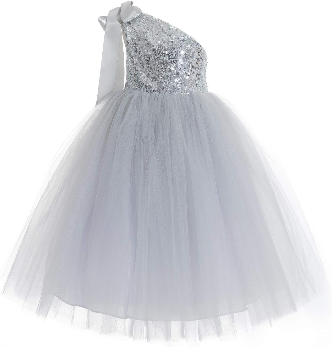 ekidsbridal One-Shoulder Sequin Tutu Flower Girl Dress Corset Dress Wedding Pageant Dresses Ball Gown Tutu Dresses